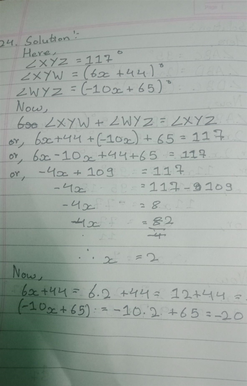 In exercises 23 and 24, find the indicated angle measures. (See photo)-example-1