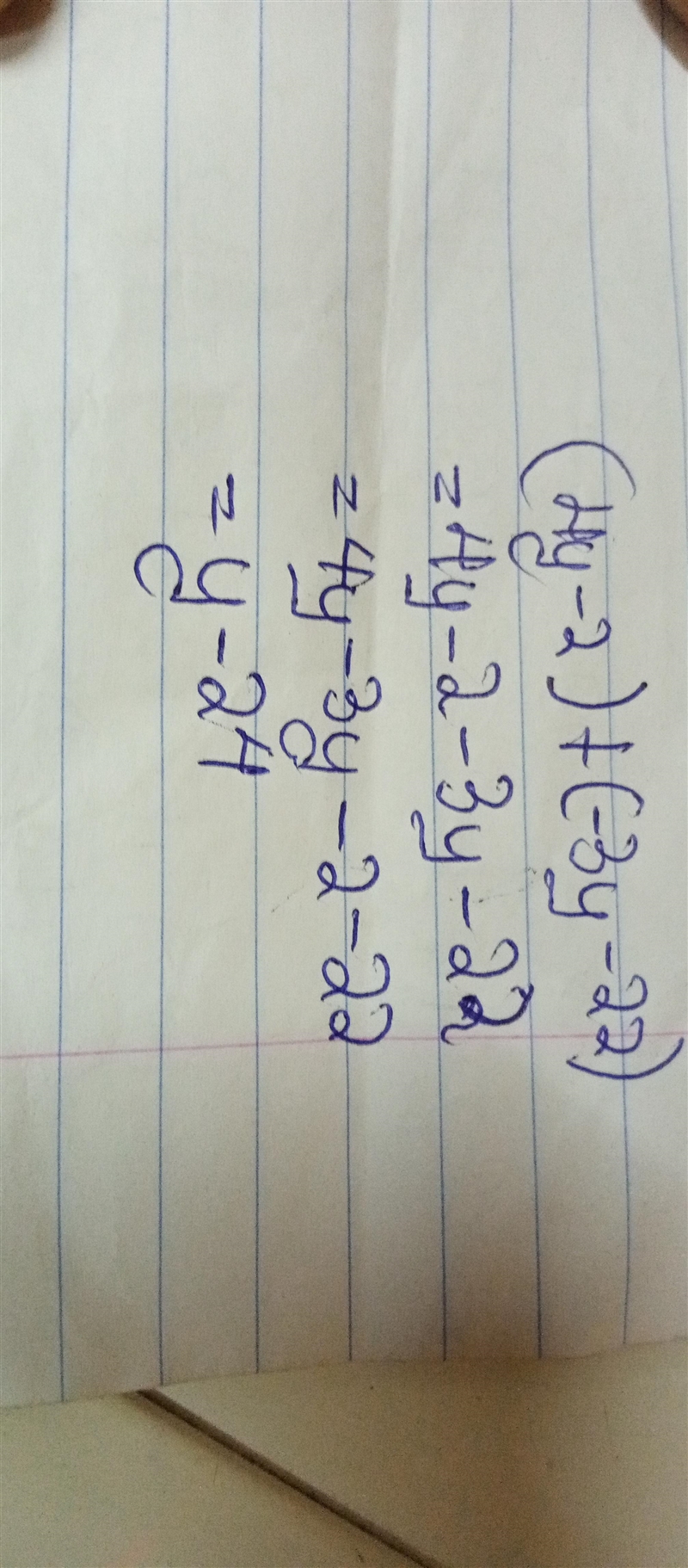 Add. (4y - 2) + (-3y - 22)-example-1