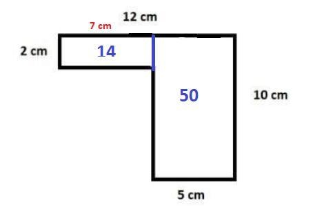 Find the area figer a 14 b 50 c 60 d 64-example-1