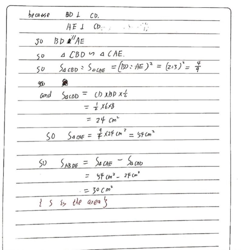 Work out the area of trapezium ABDE-example-1