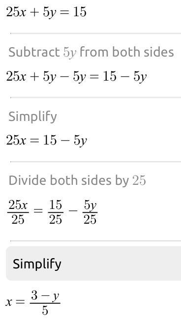 25x+5y=15 what would be the answer-example-1