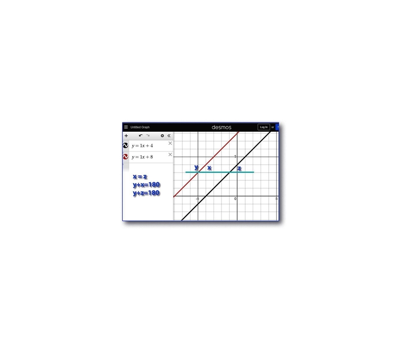 Letters x, y, and z are angle measures. which equations would guarantee that lines-example-1