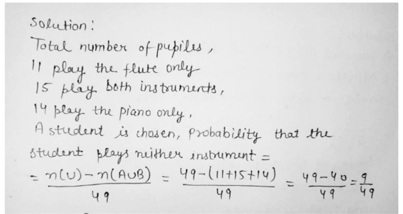 In a group of 49 pupils, 11 play the flute only. 14 play the piano only. 15 play both-example-1