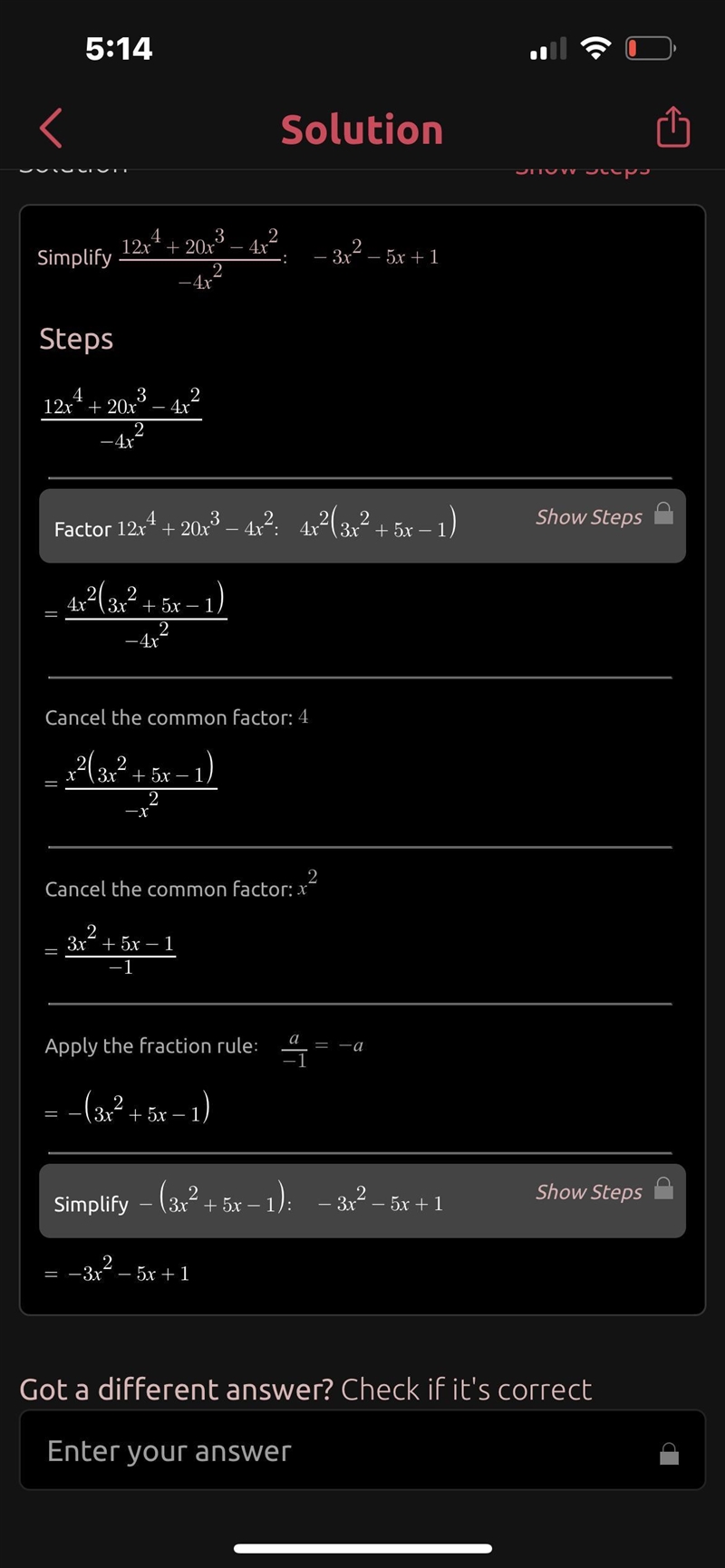 Where x = 0, the above expression is equialent to A. -4x² B. -3x² - 5x+1 C. -3x² - 5x-example-1