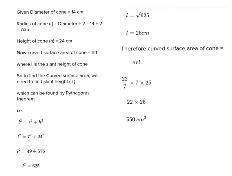 Find the surface area of the cone in terms of pie 23 cm 14 cm-example-1