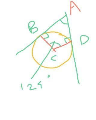 AB is tangent to ⊙C at point B and AD is tangent to ⊙C at point D. Circle C is shown-example-1