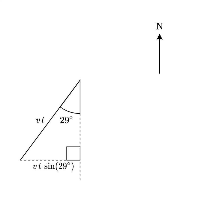 A ship leaves port at noon and has a bearing of S29oW. The ship sails at 20 knots-example-1