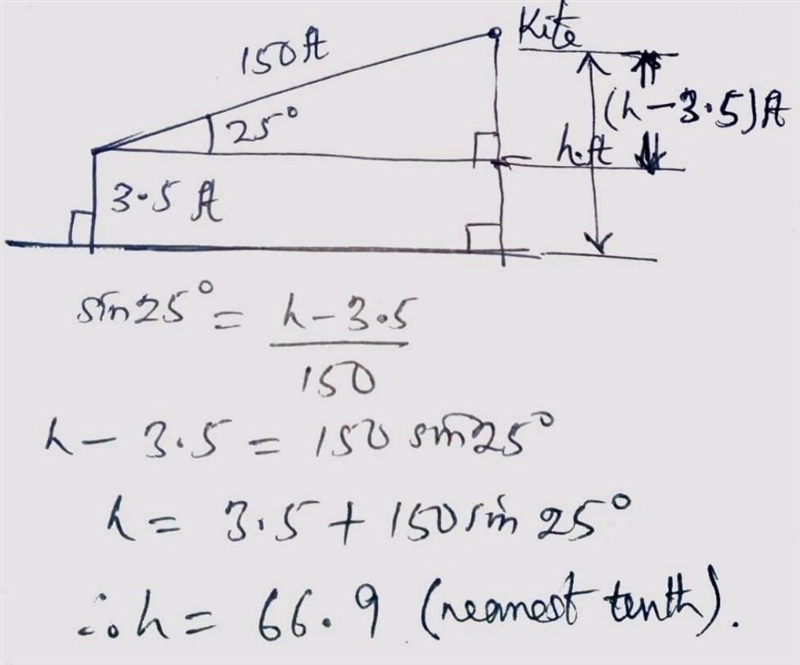 Please Help!!! Miguel is flying a kite, holding his hands a distance of 3.5 feet above-example-1