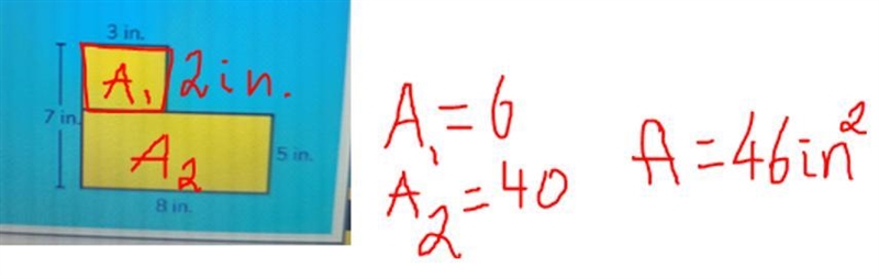 "The figure below was made with 2 rectangles. Some side lengths are shown. What-example-1