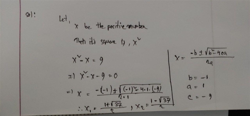 If a positive number is subtracted from its square, the result is 9 What is the number-example-1