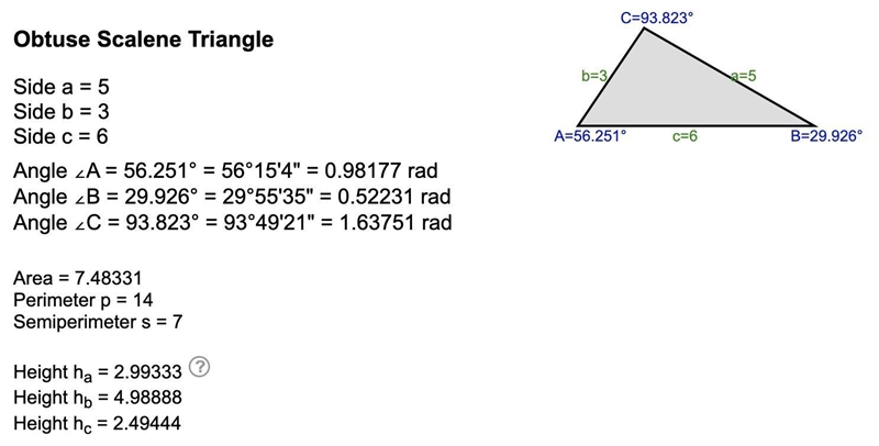 Find the area of the triangle. A=?in^2-example-1