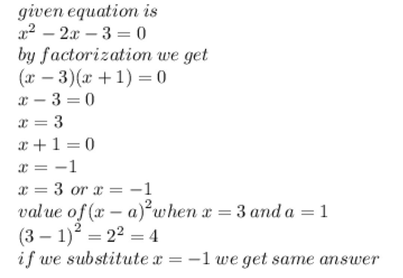 Rewrite x^2 − 2x − 3 = 0 in the form (x − a)2 = b, where a and b are integers, to-example-1