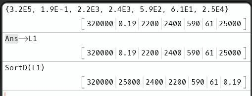 Classify each number according to its value. 3. 2 × 105 1. 9 × 10-1 2. 2 × 103 2. 4 × 103 5. 9 × 102 6. 1 × 101 2. 5 × 104-example-1