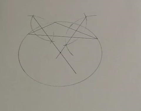 Draw a circle. Can you inscribe an obtuse triangle? If so, tell how many you can draw-example-1