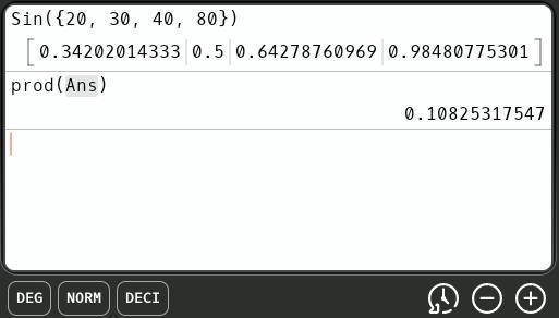 Find the value of sin20. sin 30. sin 40. sin 80 QUESTION NUMBER #16-example-1