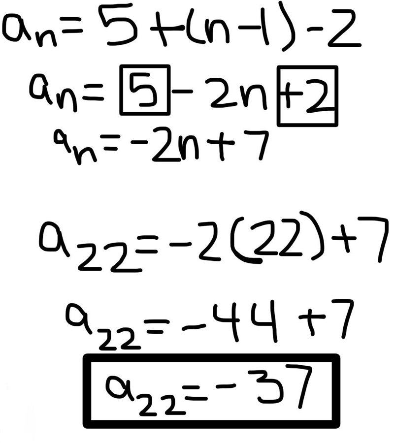 the 22nd term of the arithmetic sequence whose common difference is d = -2 and whose-example-1