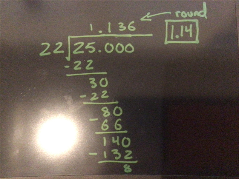 25/22 as a decimal rounded to the nearest hundreth-example-1