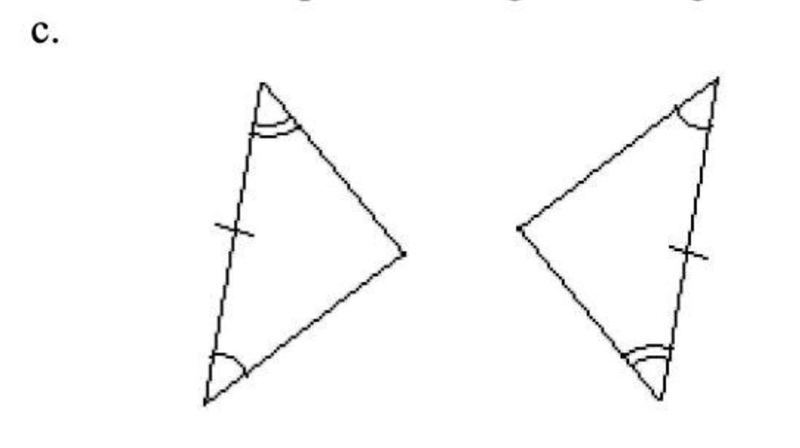 can anyone help me? In each pair of triangles, parts are congruent as marked. Which-example-1