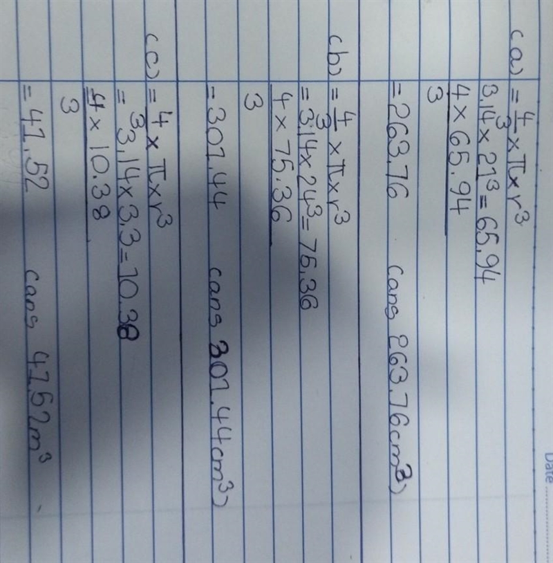 Question 2: Find the surface area of each of these spheres. (a) 7cm Give each answer-example-1