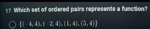 Which set of ordered pairs represents a function-example-1