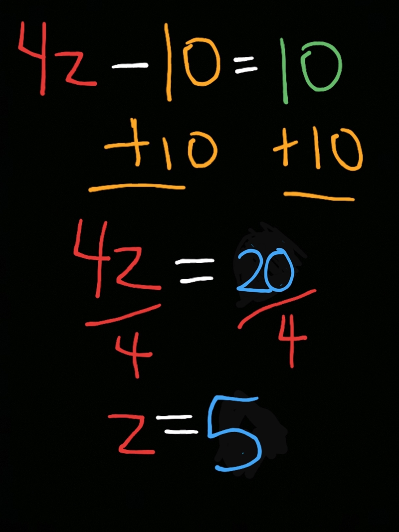 4z-10=10 what do i solve for z-example-1