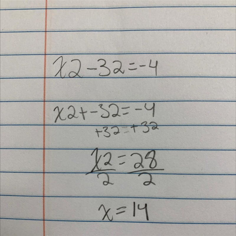 Solve the equation for all values of x by completing the square. x2 – 32 = -4x = --example-1