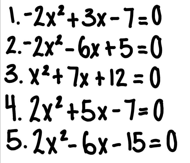 III. Write each quadratic equation in standard form 1. 3x-2x² = 7 2.5-2x² = 6x 3.(x-example-1