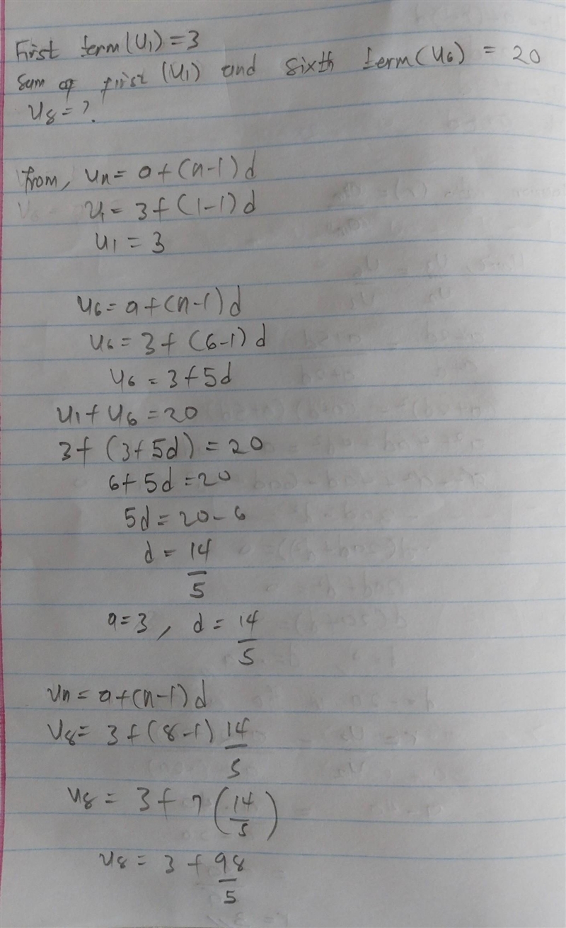 In an Arithmetic Progression (AP), the first term is 3, and the sum of the first and-example-1