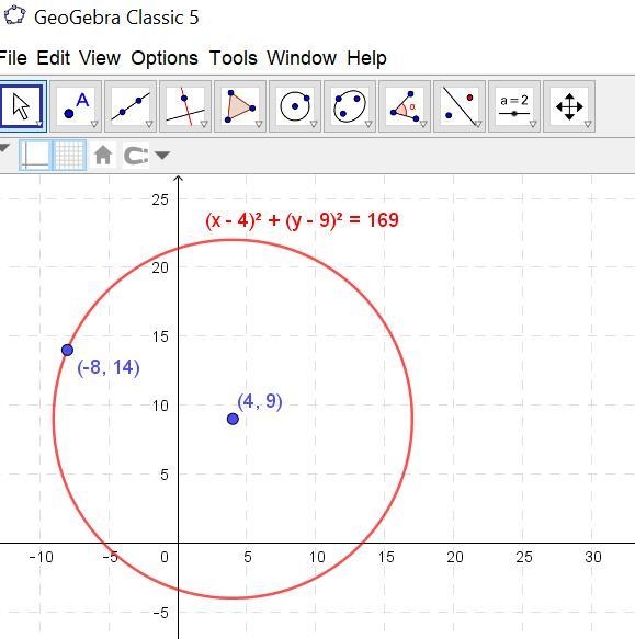 write the standard form of the equation of the circle with the given characteristics-example-2