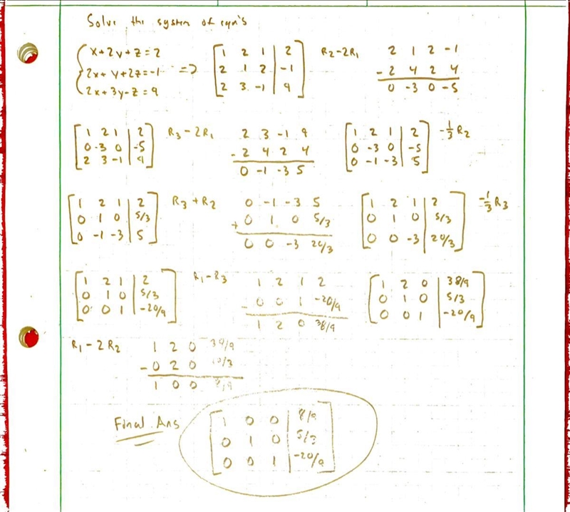 Solve following equations by reducing their augmented matrix to the reduced echelon-example-1