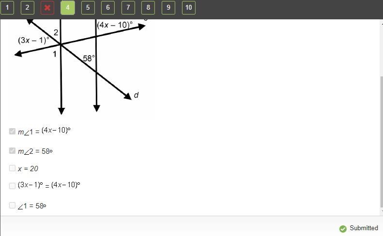 Helpp 50 points What must be true for lines a and b to be parallel lines? Select two-example-1