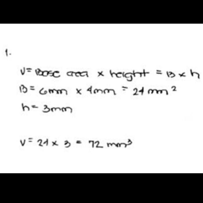 The volume of the oblique prism is __ mm3. Assume the bases are a rectangular. Hint-example-1