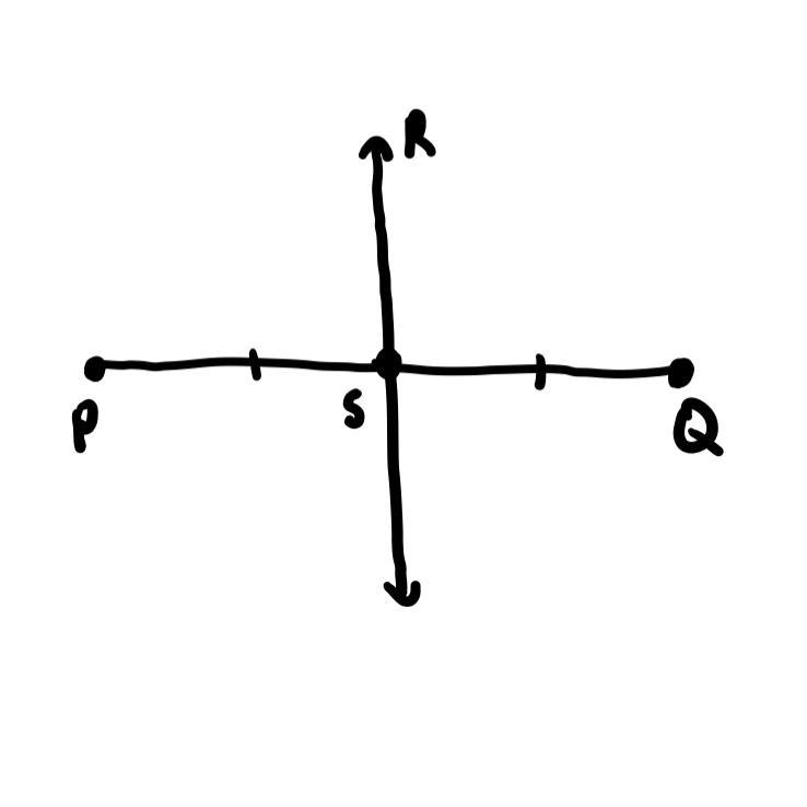 Construct RS so that RS is bisector to PQ-example-1