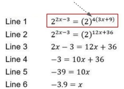 Which line did leah go wrong at and why? Please show explanation to how to solve the-example-1