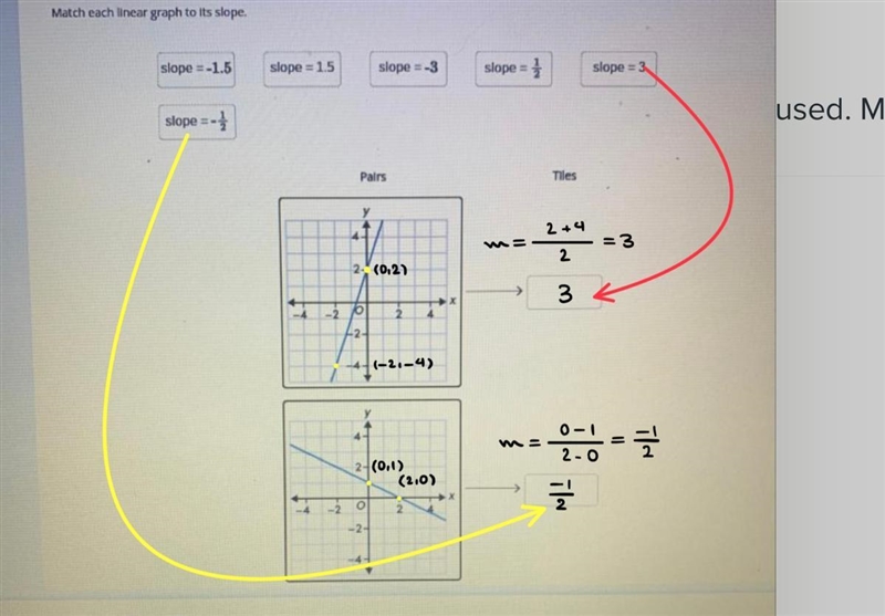 Drag the tiles to the correct boxes to complete the pairs. Not all tiles will be used-example-1