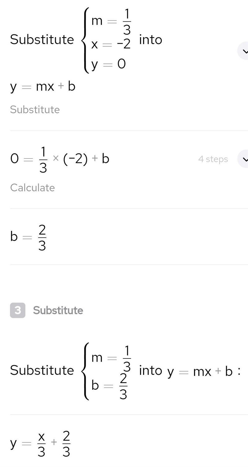 Write an equation of the line that passes through (-2, 0) and is perpendicular to-example-1