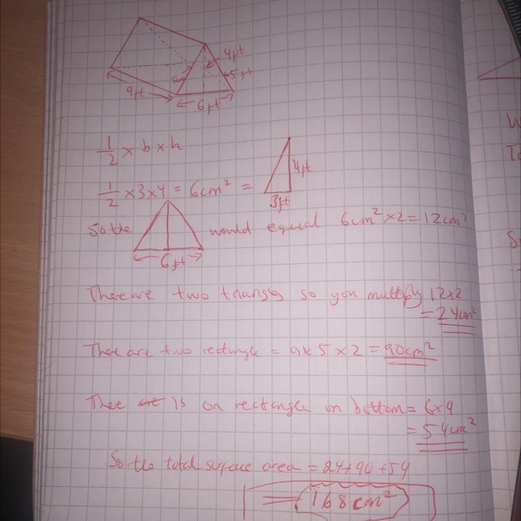 What is the surface area of the triangular prism?-example-1