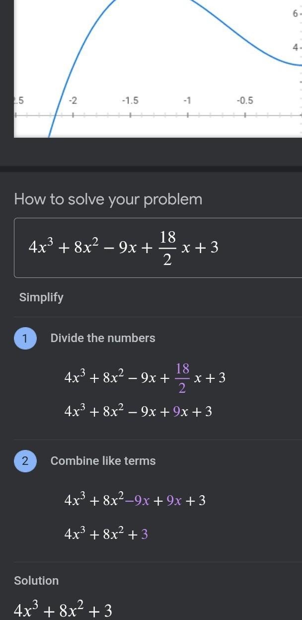 Divide using long division pls show work 4x^3+8x^2-9x+18/2x+3-example-1