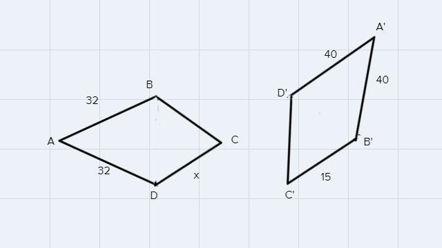 Instructions: The polygons in each pair are similar. Find the missing side length-example-1