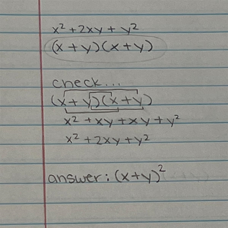 Write the trinomial as a square of a binomial. x²+2xy+y^2-example-1