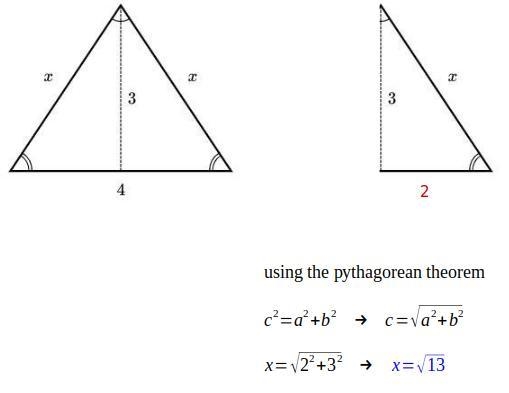 I need help finding the value of x which is the base of a triangle.-example-1