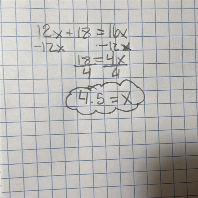 Solve the equation: 12x+18=16x-example-1