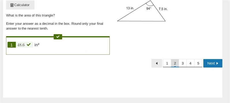 What is the area of this triangle? Enter your answer as a decimal in the box. Round-example-1