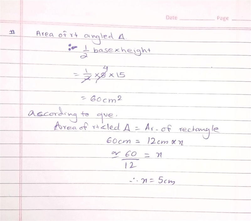 The diagrams show a right angled triangle and a rectangle. Diagrams NOT accurately-example-1