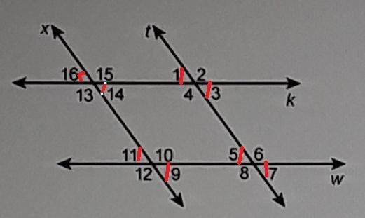 im the figure shown, f || x and k || w and m<3=20°. Choose the list which includes-example-1