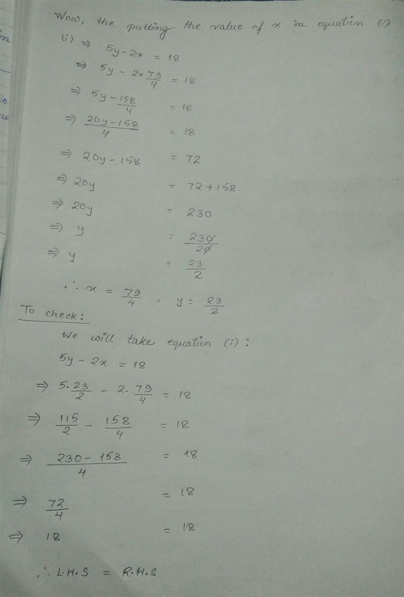 Do the equations 5y−2x=18 and 6x=−4y−10 form a system of linear equations?-example-2