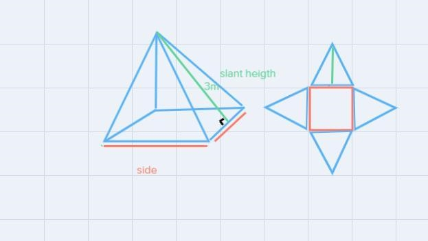 A monument in a park is shaped like a square pyramid. The dimensions are shown in-example-1