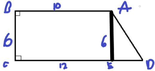 What is the area of figure abcd? a trapezoid abcd is drawn with length of parallel-example-1