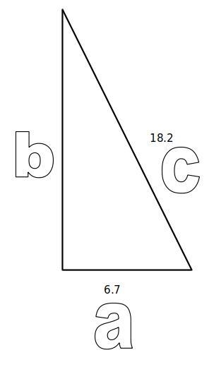 The ￼￼diagonal of a triangle measures 18.2 inches￼. The width is 6.7 inches. What-example-1