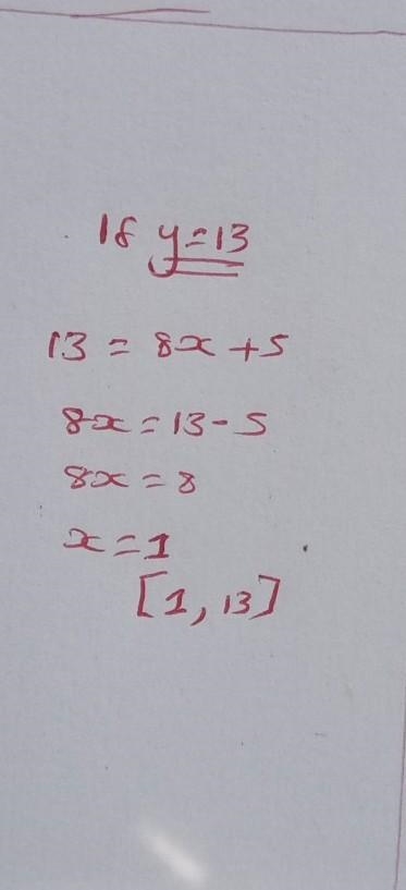 Is (1, 13) a solution to this system of equations? y = 8x + 5 y = 13 Yes or No-example-1